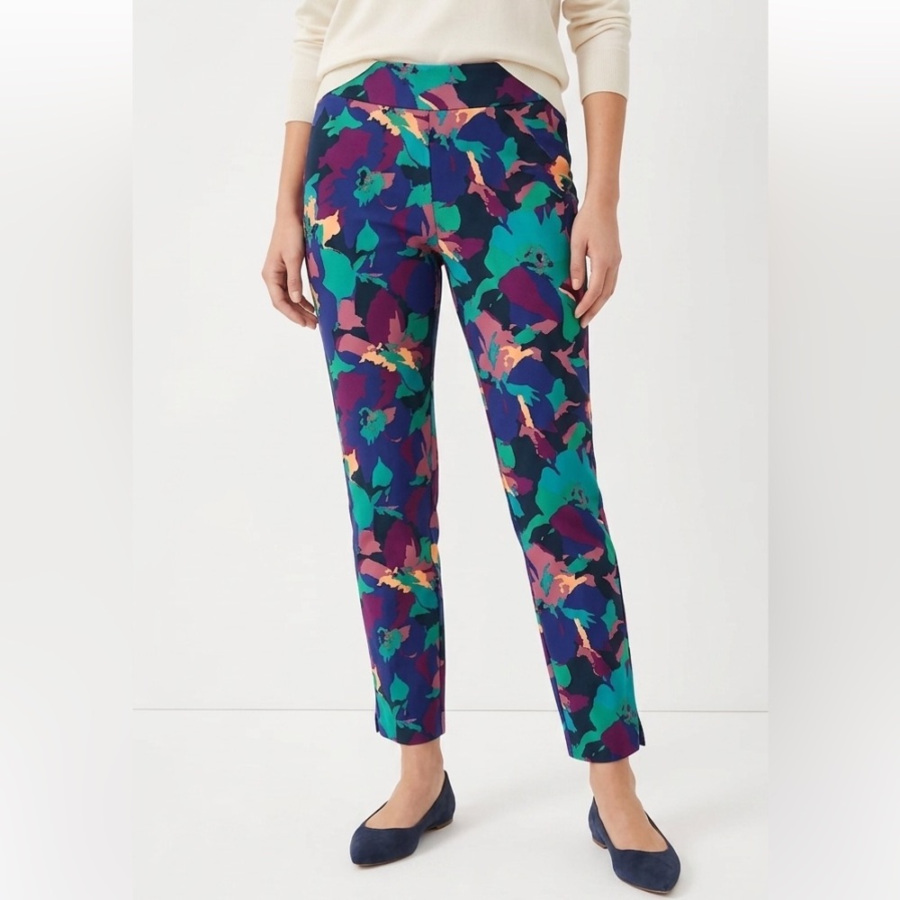 Soft Surroundings Stretch Vibrant Print Cropped Pants‎ Women's Small